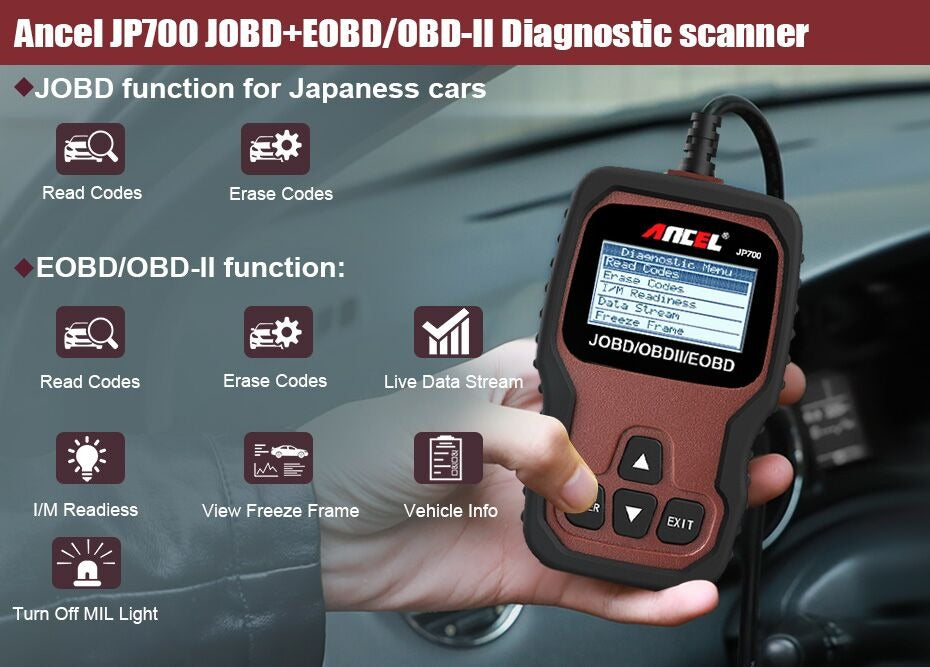 **SALE** JOBD OBD2 Scanner for Japanese Car Automotive Diagnostic Tool to suit Toyota Nissan Honda Mazda Subaru Suzuki Mitsubishi Scanner Tool