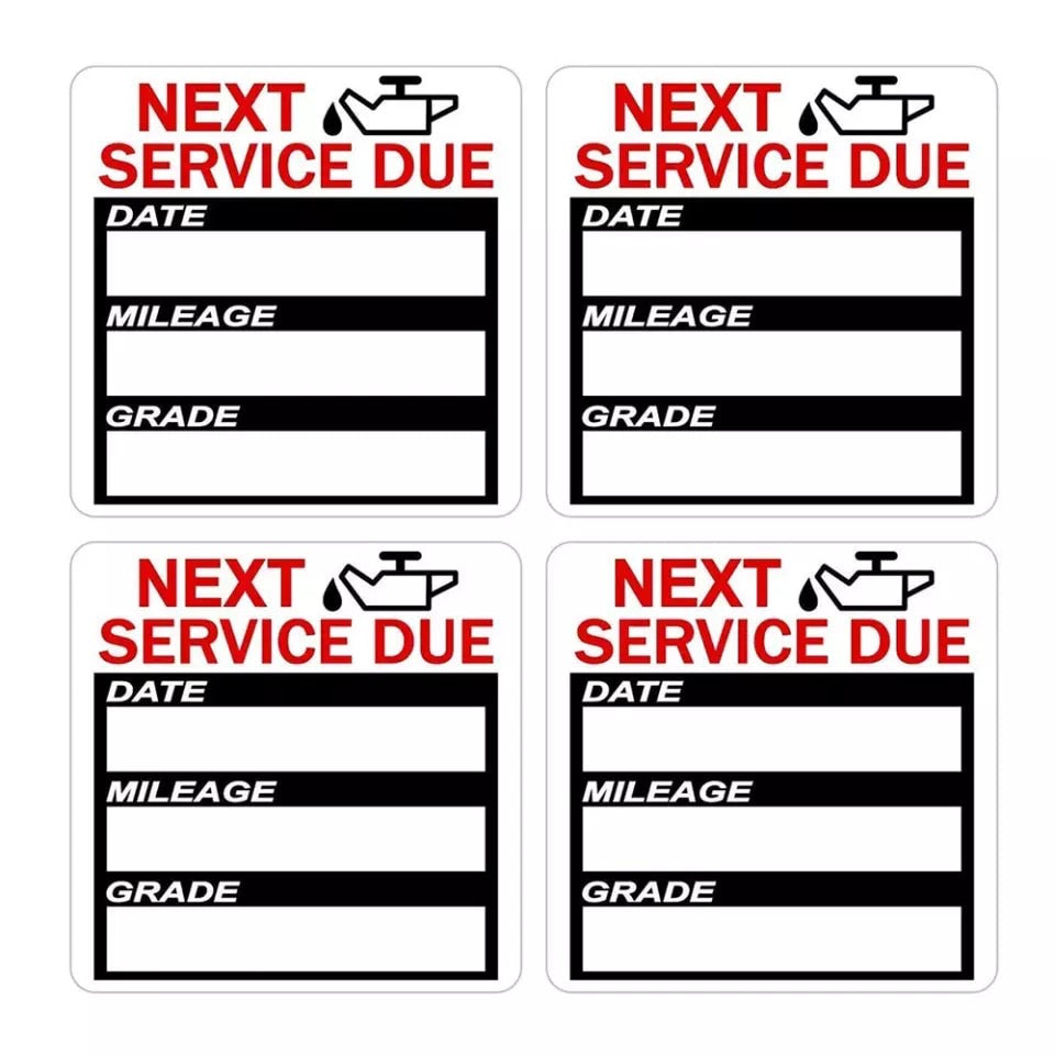 100 PCS Oil Change Service Reminder Windscreen Stickers KIWI CAR PARTS