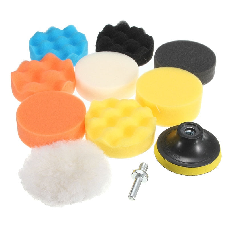 10Pcs/Set 3inch/80mm Buffing Pad Polishing Pad Kit For Car Polisher Psds M10 Thread