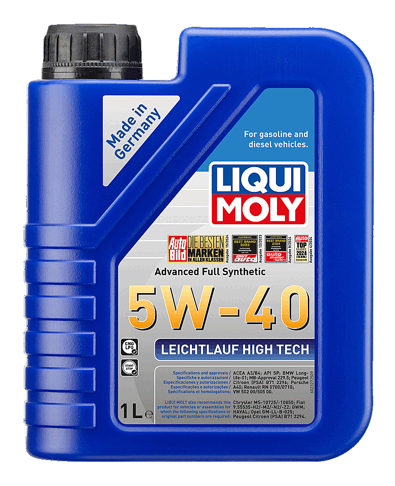 LIQUI MOLY Leichtlauf High Tech 5W-40 1L Bottle For VW Golf GTI MK5 MK6, 6R Audi A3 A4 S3 2.0T FSI TFSI Engine Oil
SKU 2327
