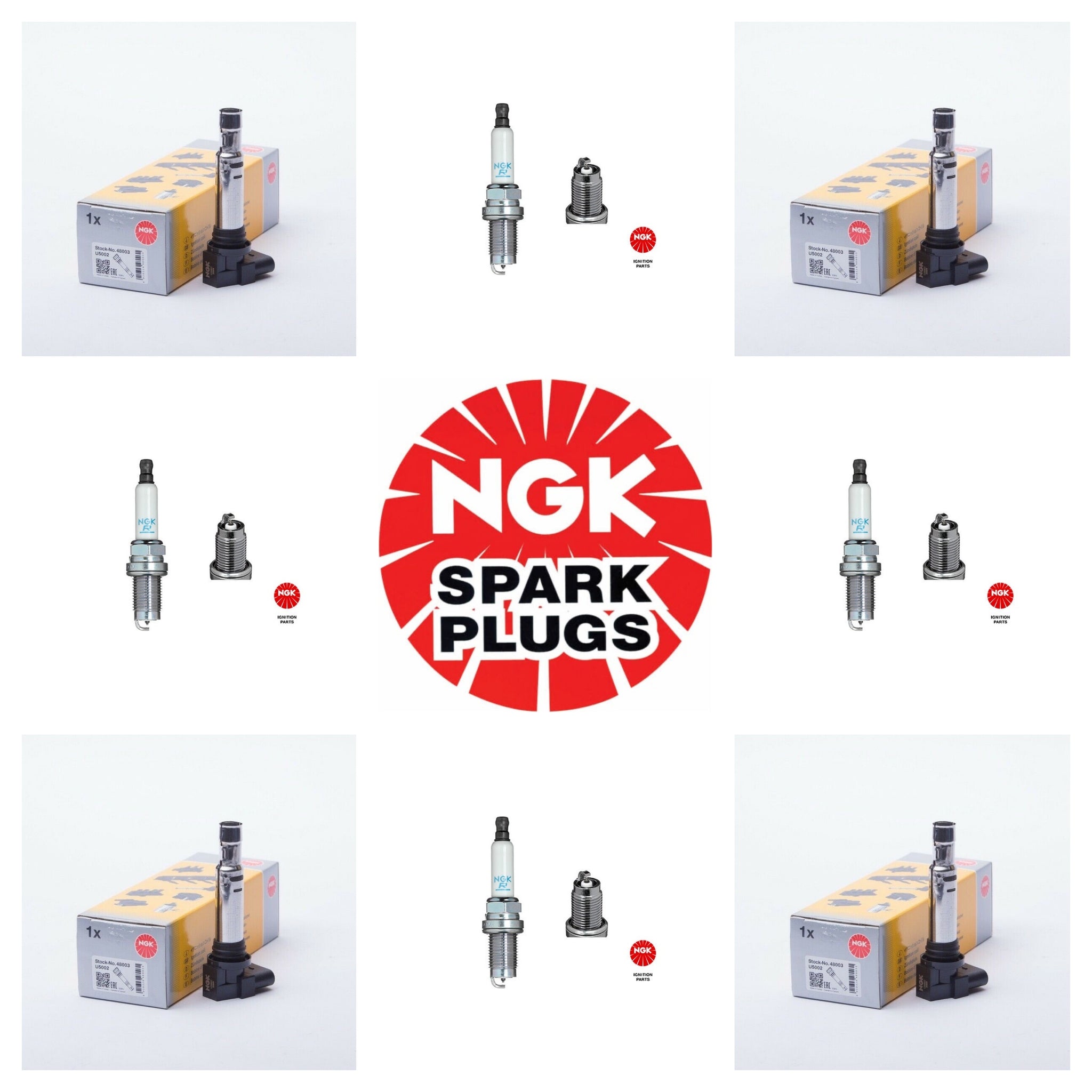 1.4 TSI OEM NGK Ignition Kit 4 x Coils + 4 x Spark Plugs 036905100 036905715 NGK PZFR6R 5758 For EA111 Audi A3 VW Golf MK5 MK6 Tiguan Polo Passat Jetta