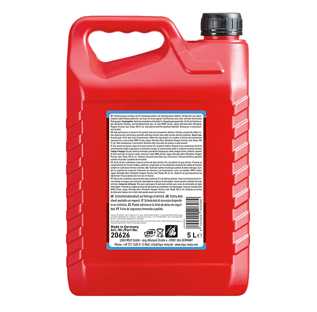 LIQUI MOLY 8100 DSG DCT Oil 5L For VW Audi DSG BMW DCT DUAL CLUTCH Gear boxes Transmission Oil