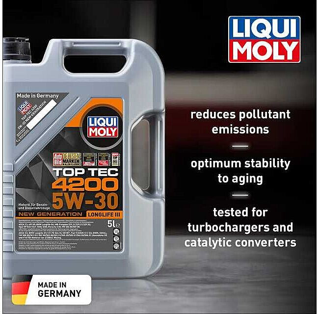 Liqui Moly Top Tec 4200 5W-30 New Generation Engine Oil (5L) | Premium Longlife III