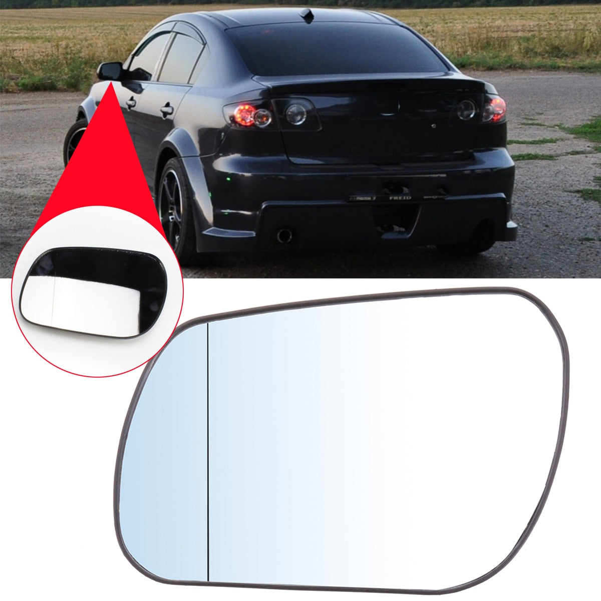 Left Side Door Mirror Glass for Mazda 3 2004 - 2008 for Mazda 6 2003 - 2006