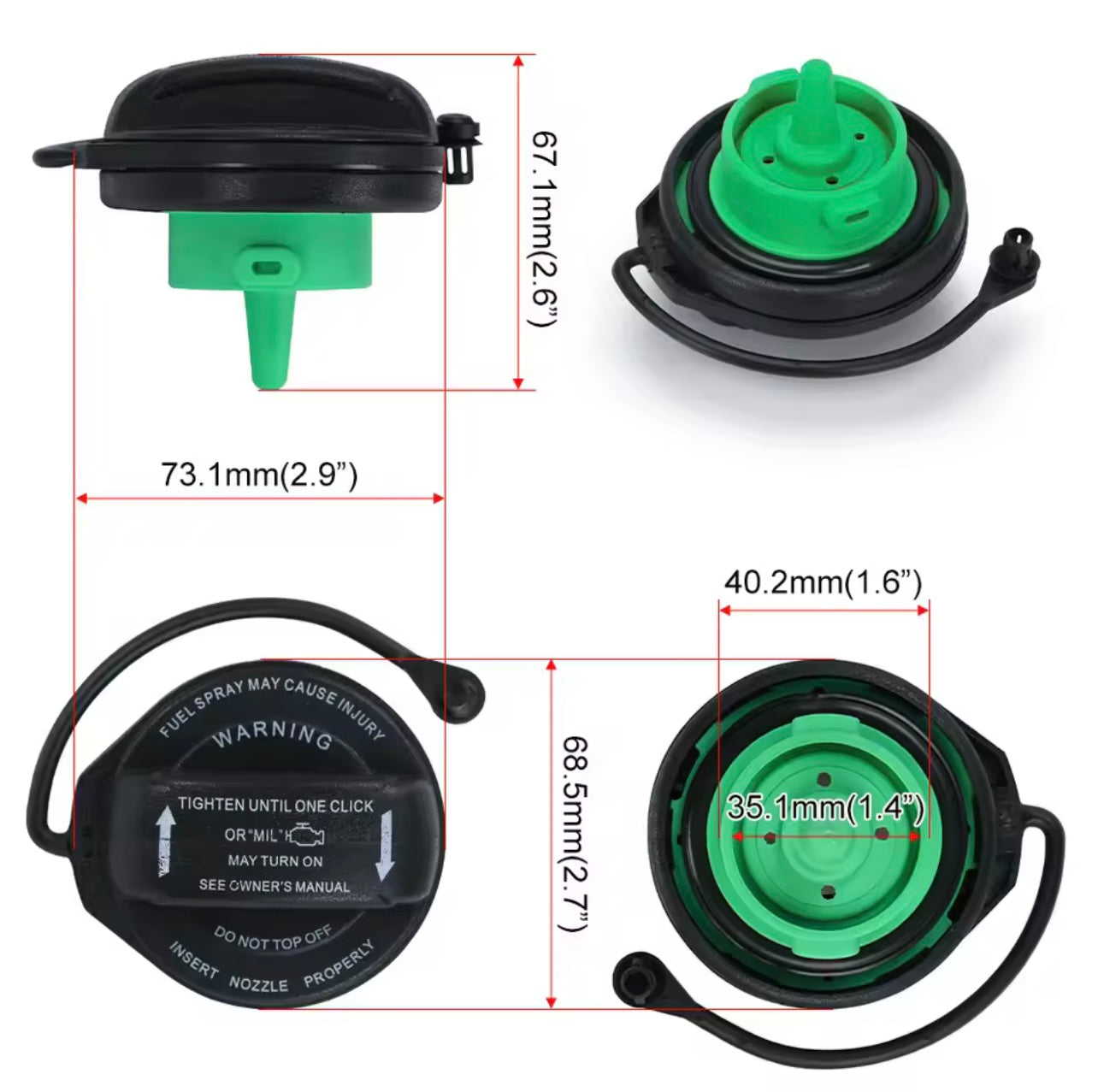 Car Fuel Tank Filler Cap VW Golf 7 MK7 For Audi S5 A3 A4 A6 A8 For VW Tiguan Jetta 5Q0201550L 5C0201550T etc.