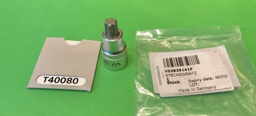 Genuine VW T40080 Cam Adjuster Socket. Made in Germany! 1/2 inch Drive Socket. This tool will not brake! Money well spent! V03839141F V03839141 F V03 839 141 F