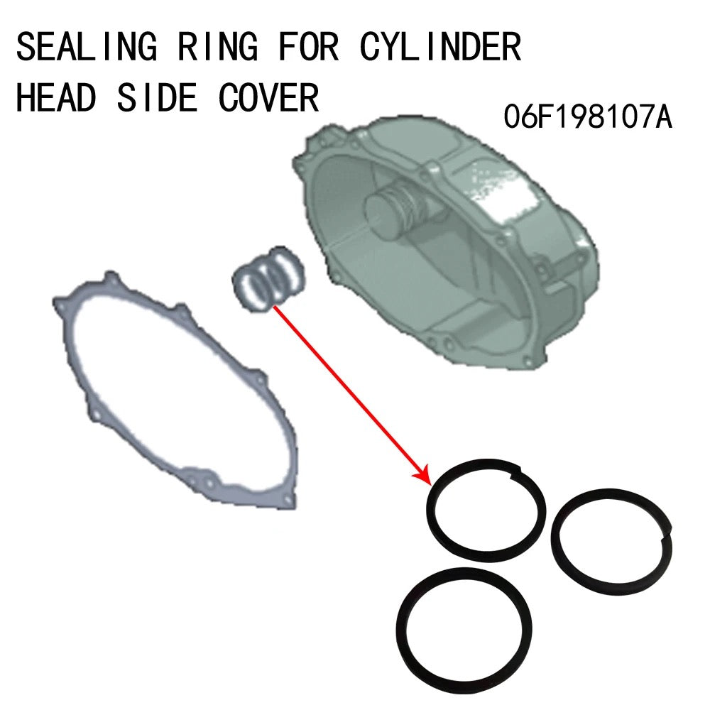 3 x Oil control 'O' rings on the inside of the side cover Audi A3 A4 VW Golf 5 MK5 GTI GTX Passat EA113 2.0T FSI TFSI 06F198107A 06F198107 A 06F 198 107 A 06F198107 A