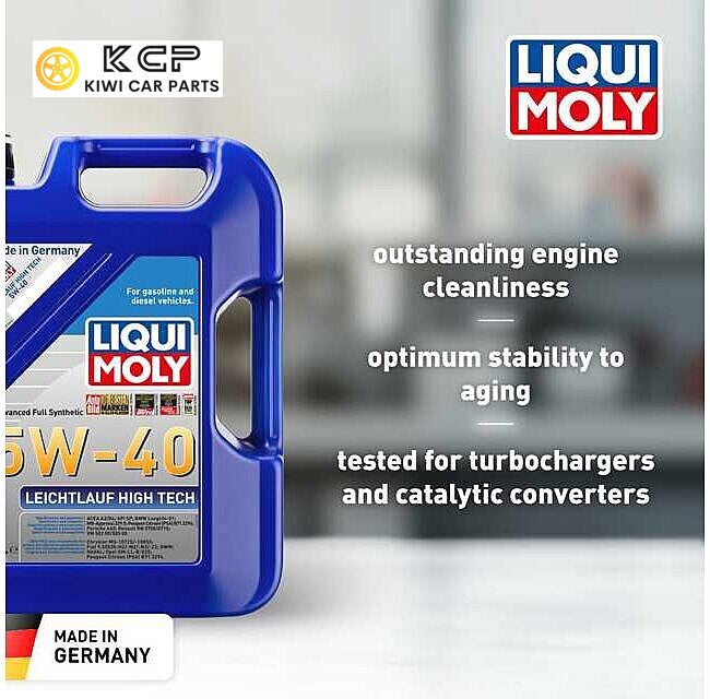 LIQUI MOLY Engine Oil For VW Golf MK5 gti Pirelli gtx Audi A3 S3 A4 A5 2.0T FSI TFSI  Leicht­lauf High Tech 5W-40 5W40 5L KCP 
KIWI CAR PARTS buy in nz LOCAL STOCK AUCKLAND warehouse buy online in nz fast delivery best price oil cheap price