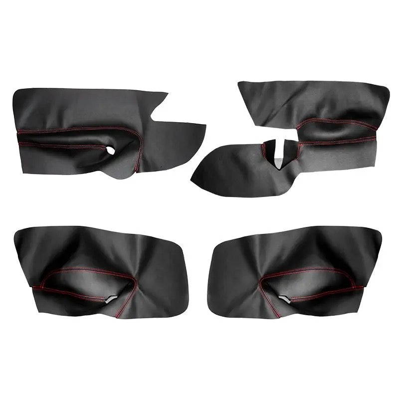 Door Cards Leather Upgrade Kit Black Full Set Front and Rear Suit For VW Golf 5 MK5 Jetta 2005 - 2009