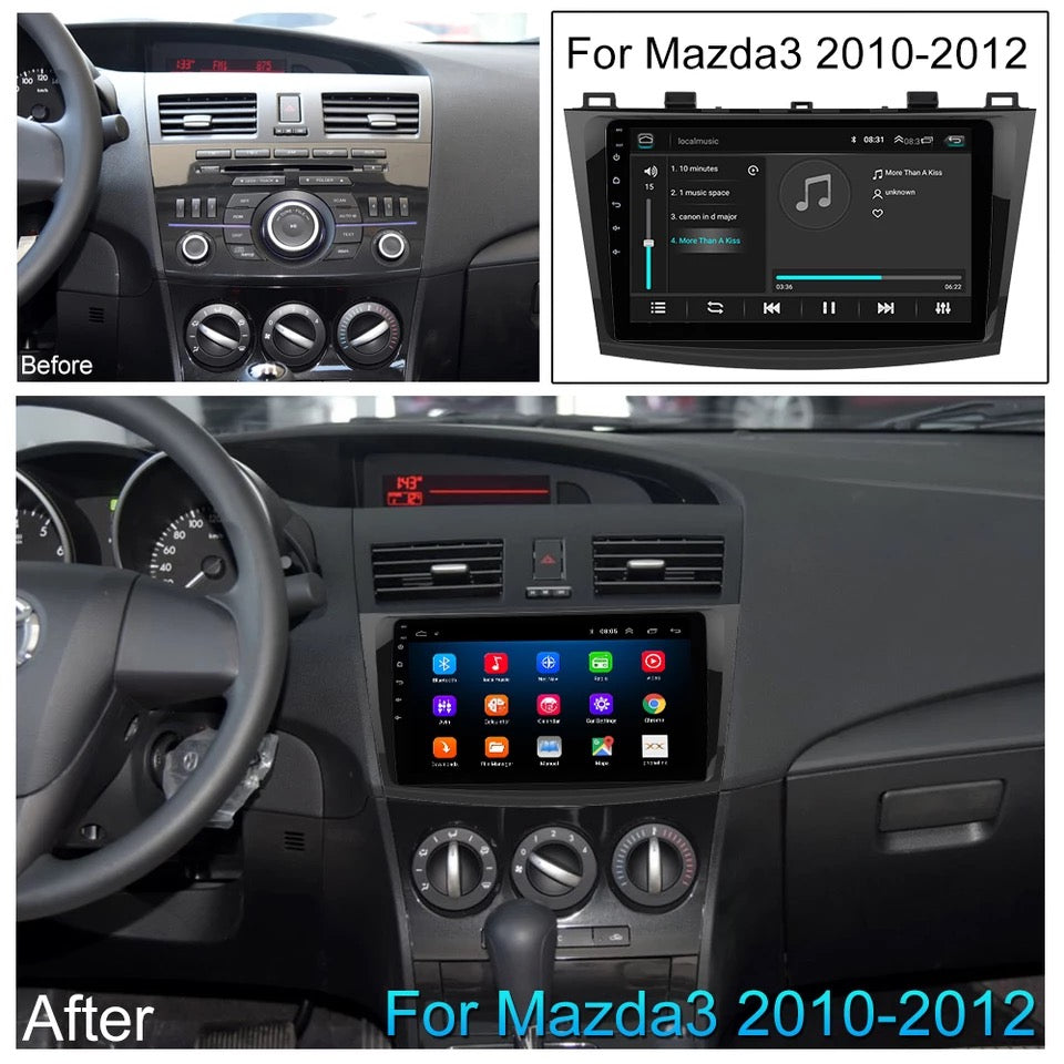 Car Stereo For Mazda 3 Axela 2009-2012 Supports Apple Car Play / Android Auto GPS Navigation Radio Stereo 4G 64G WIFI Multimedia Player