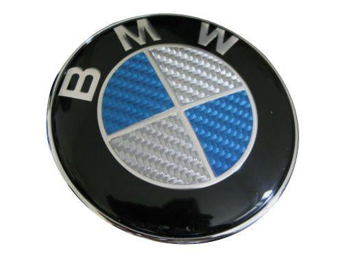 BMW Badge 82mm Bonnet Hood Self Adhesive Sticker Emblem Carbon Pattern – KIWI  CAR PARTS