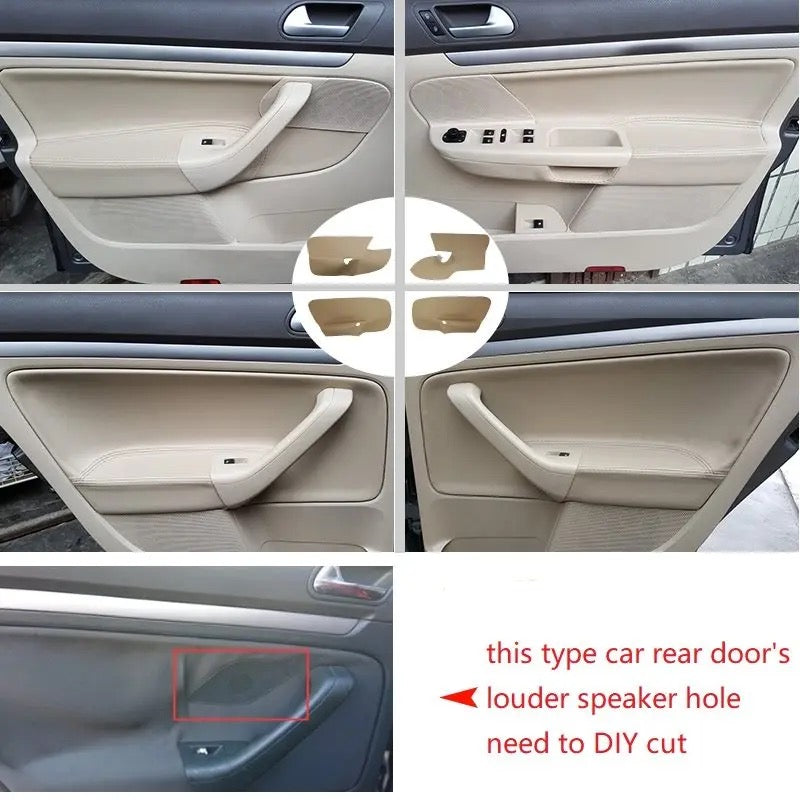 Door Cards Leather Upgrade Kit Full Set Front and Rear Suit For VW Golf 5 MK5 Jetta 2005 - 2009