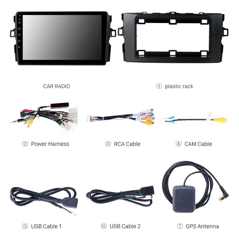 2Din Android 13 Car Radio Suitable For 2006 2007 2008 2009-2011 TOYOTA AURIS GPS Navigation Carplay Audio Stereo Multimedia autoradio Android Car Radio Suit For Toyota AURIS BLADE COROLLA hatchback 2006-2011 GPS NZ Maps Supports Apple Carplay and Android Auto Audio Stereo