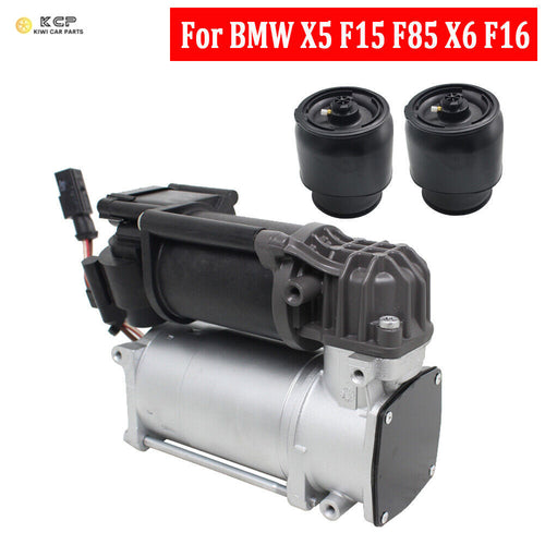 NZ Stock Auckland warehouse pick up available 
*Stock TO REMOVE

2PCS REAR AIR SPRING BAGS + SUSPENSION COMPRESSOR PUMP FOR BMW X5 F15 F85 X6 F16

Reference OEM Number:
Air Spring Bags:
37126795013
37126795014
Air Suspension Compressor:
37206875177
37206850555
37206868998