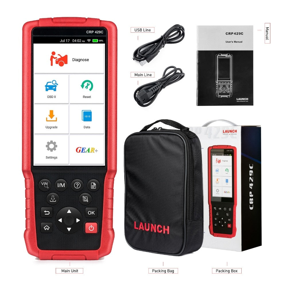 LAUNCH X431 CRP429C OBD2 Code Reader for Engine/ABS/Airbag/AT +11 Service CRP 429C Auto diagnostic tool Multi-language pk CRP129