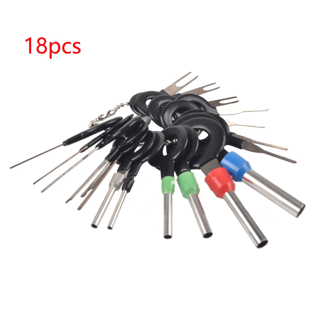 18Pcs/Set Terminal Removal Kit, Car Electrical Wiring Crimp Connector Pin Extractor
