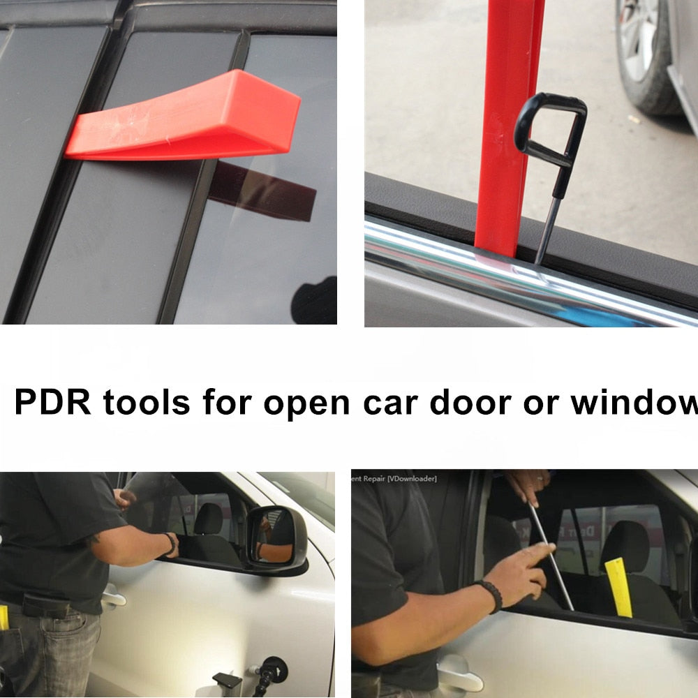 PDR Tools Dent Repair Pump Wedge Tools Rubber Hammer Tap Down Pen Dent Hail Removal Repair Tools - Hook Tools Push Rod hand set
