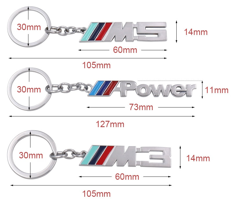 Key ring BMW Tri Colour Power Key chain For BMW M e46 e90 f20 e60 e39 f10 X1 X3 X4 X5 X6 X7