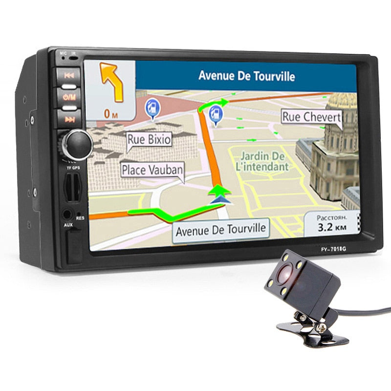 **SPECIAL** Car Stereo Double DIN 7" Head Unit, Navigation, GPS NZ Map + Camera, Touch Screen Bluetooth Car Radio Player