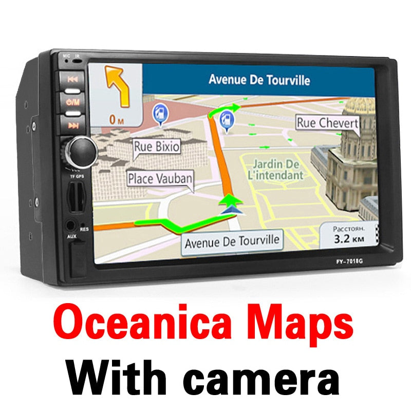 **SPECIAL** Car Stereo Double DIN 7" Head Unit, Navigation, GPS NZ Map + Camera, Touch Screen Bluetooth Car Radio Player