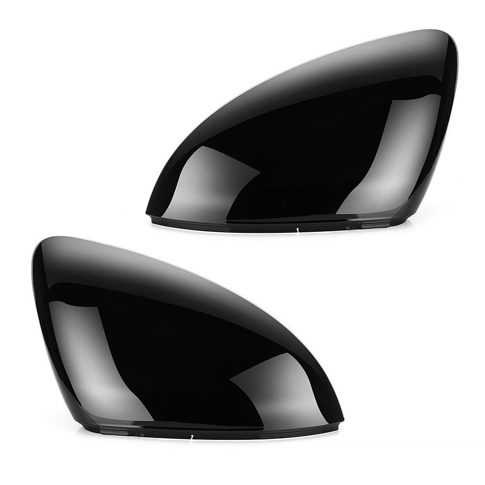Pair of Black Mirror Covers For VW Golf 7 MK7 7.5 GTD R GTI Touran