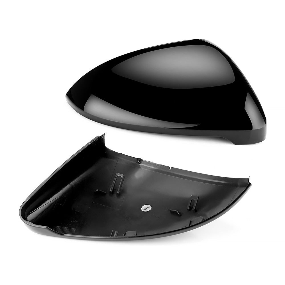 VW Golf 7 MK7 7.5 GTD R GTI Touran L E-GOLF Pair of Side Wing Mirror Cover Caps Black RearView Mirror Case Cover