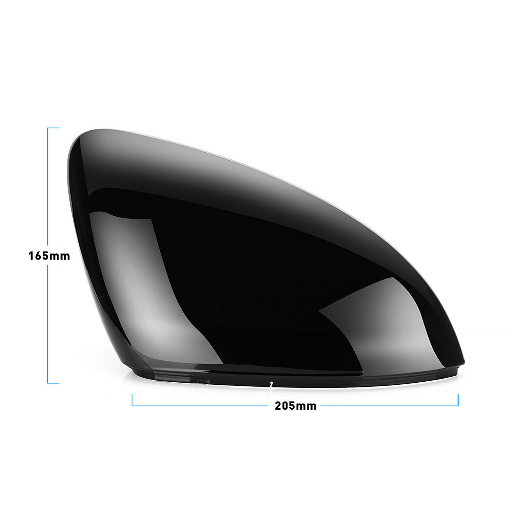 VW Golf 7 MK7 7.5 GTD R GTI Touran L E-GOLF Pair of Side Wing Mirror Cover Caps Black RearView Mirror Case Cover