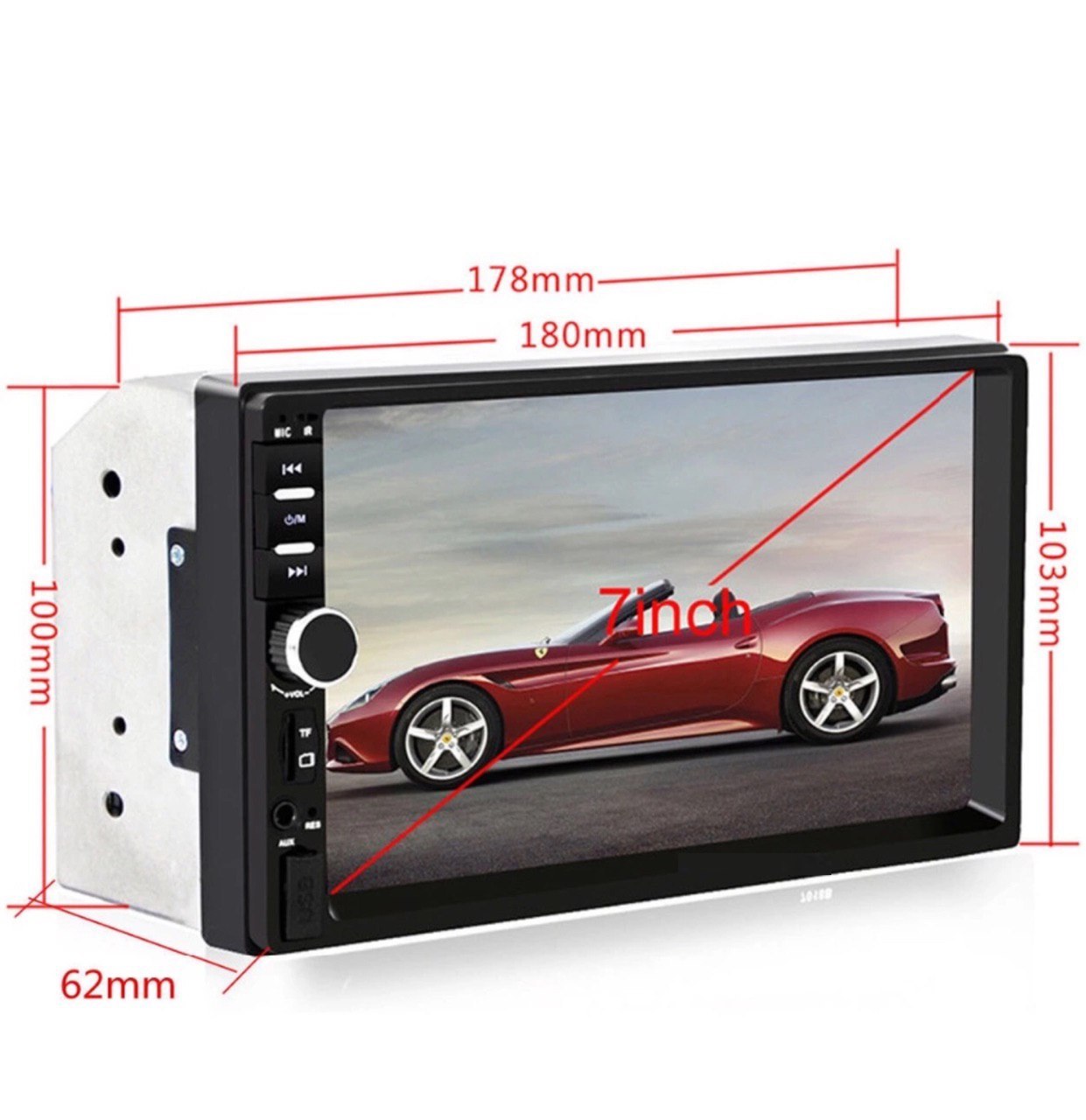 Car Stereo 2 DIN 7 inch Head Unit with Rear View Camera, Bluetooth, Remote