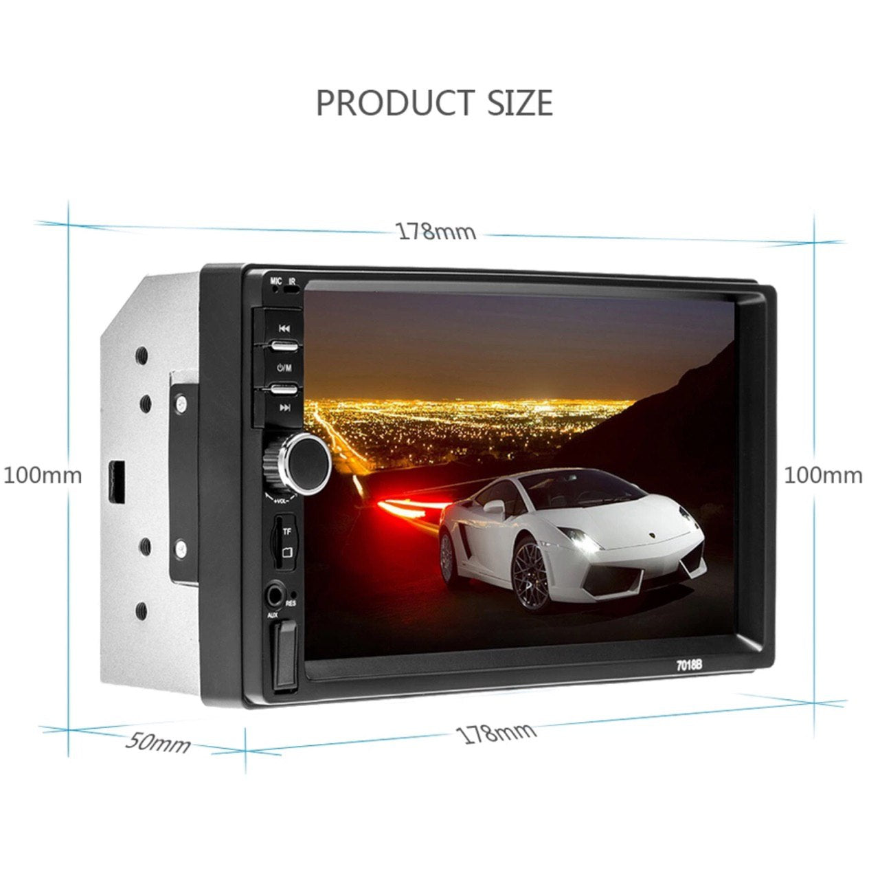 Car Stereo Double DIN 7'' LCD Touch Bluetooth Car Radio Player Car Audio Aux FM + 8 IR Rear View Camera