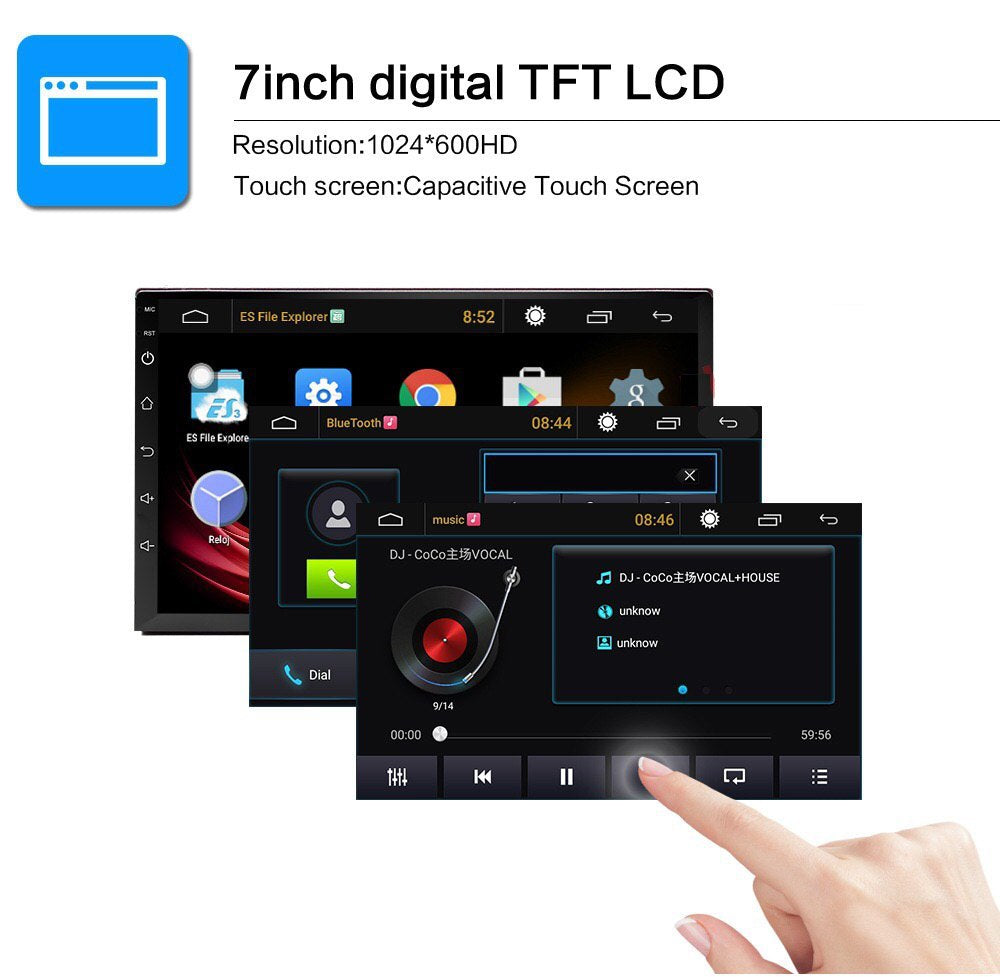 **SPECIAL!** Android 8.1 Car Stereo 2 DIN 7” + Suit for Mitsubishi Harness, GPS Navigation, Bluetooth, USB