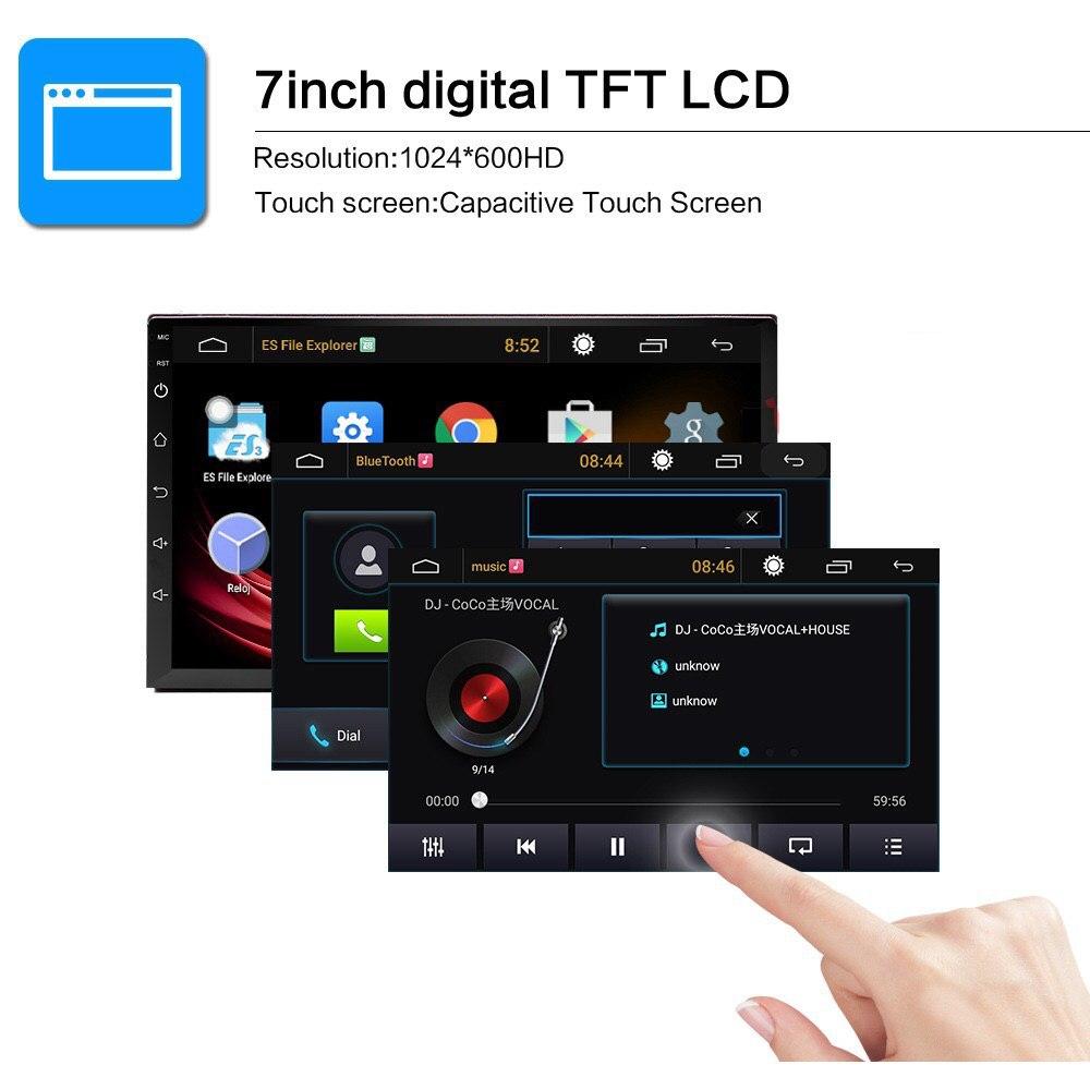 2G + 32G Car Stereo CarPlay / Android Auto 2 DIN 7” + Compatible with Toyota Harness + Online GPS Map + Reverse Camera  + Hands Free Calls