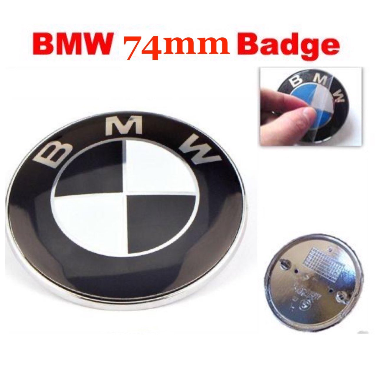 BMW Badge 74mm Bonnet Hood Emblem for E46 E39 E38 E90 E60 Z3 Z4 X3 X5 X6