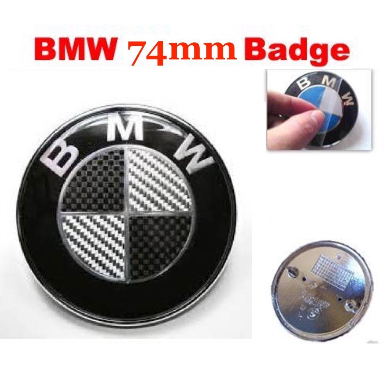 BMW Badge 74mm Bonnet Hood Emblem for E46 E39 E38 E90 E60 Z3 Z4 X3 X5 X6