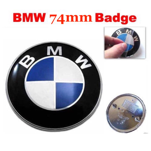 BMW Badge 74mm Bonnet Hood Emblem for E46 E39 E38 E90 E60 Z3 Z4 X3 X5 X6