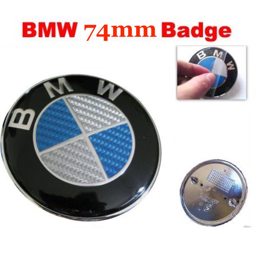 BMW Badge 74mm Bonnet Hood Emblem for E46 E39 E38 E90 E60 Z3 Z4 X3 X5 X6