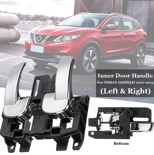 2 pcs Black Plastic Interior Inner Door Handles Suit For NISSAN QASHQAI 2007-2013 L+R
