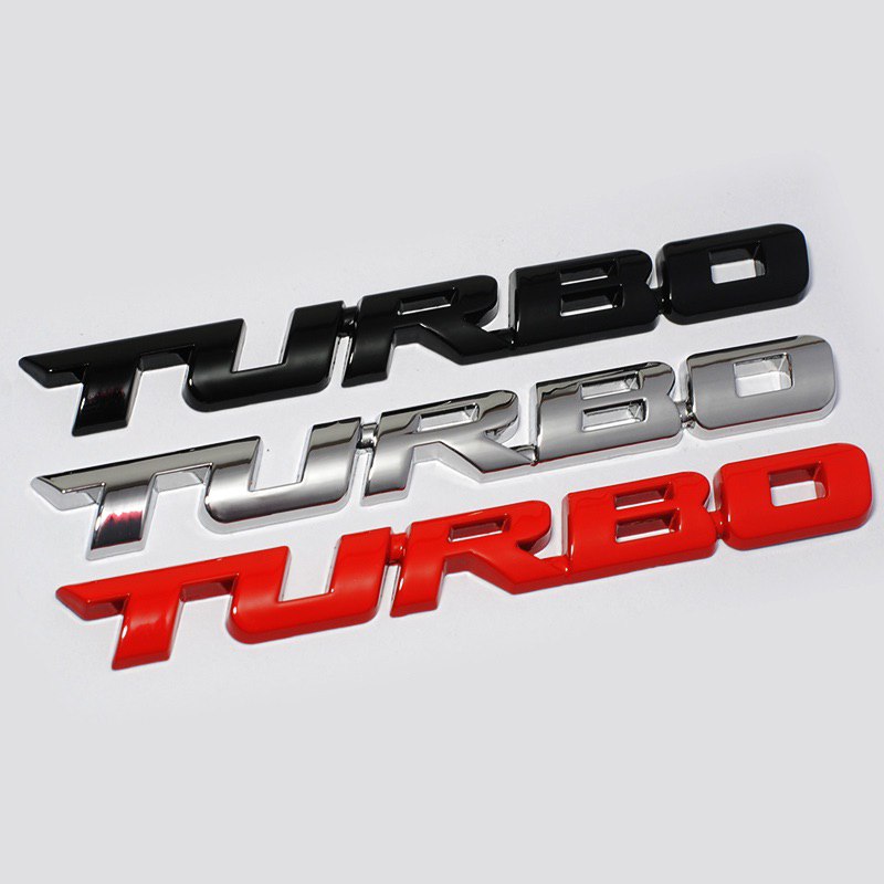 2PC x Car Turbo Boosting 3D Metal Chrome Zinc Alloy 3D Emblem Badge Sticker Decal