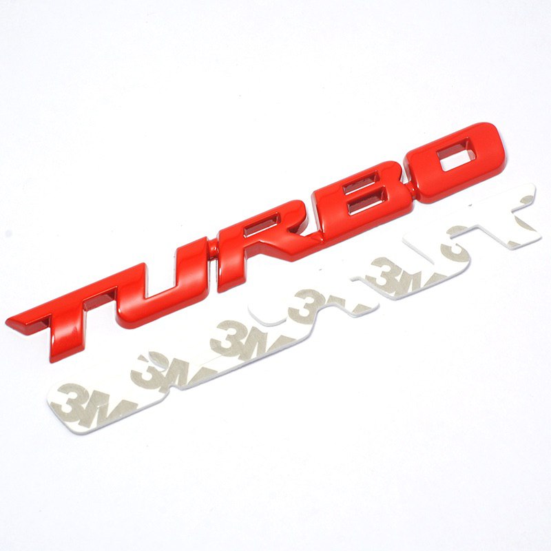 2PC x 3D Alloy Metal Letter Turbo Car Motorcycle Emblem Badge Sticker Decal Decor
