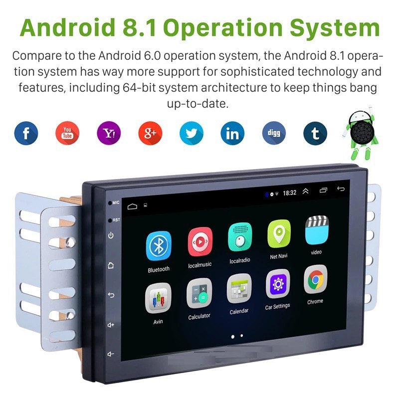 2 Din Car Stereo RAM 2G + 32G CarPlay / Android Auto, GPS, WiFi