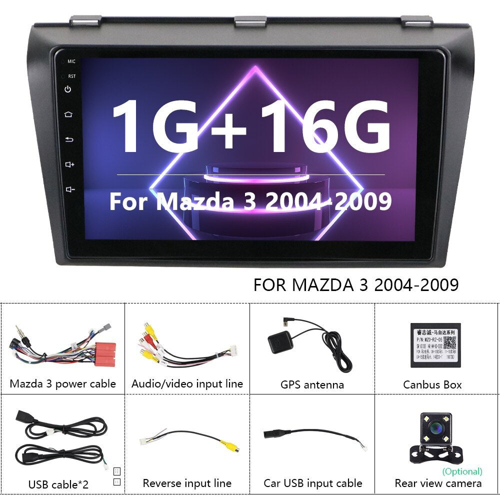 Car Stereo For Mazda 3 Mazda Axela Supports Apple CarPlay and Android Auto Car GPS NZ Maps Stereo WIFI GPS Quad Core for Mazda Axela 2004-2009