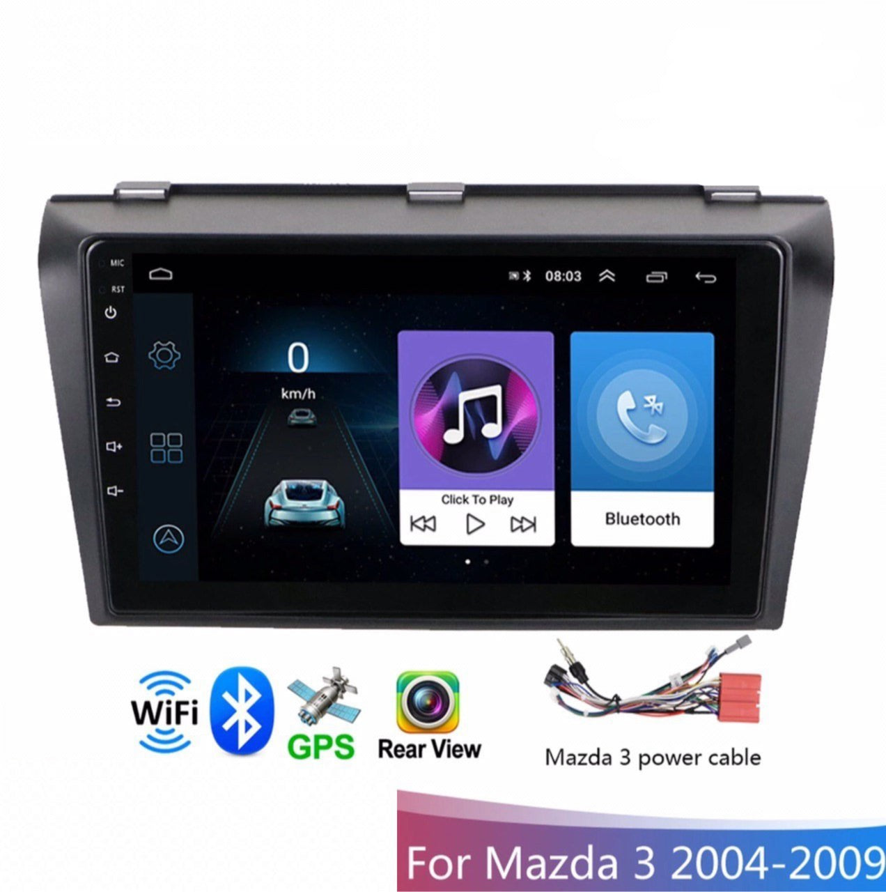 Mazda 3 Android Car GPS Stereo 1G 16G WIFI Free MAP Quad Core 2 din Multimedia for Mazda 3 2004-2009 Mazda 3 Head Unit Replacement