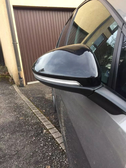 VW Golf 7 MK7 7.5 GTD R GTI Touran L E-GOLF RH Side Wing Mirror Cover Caps Black RearView Mirror Case Cover
