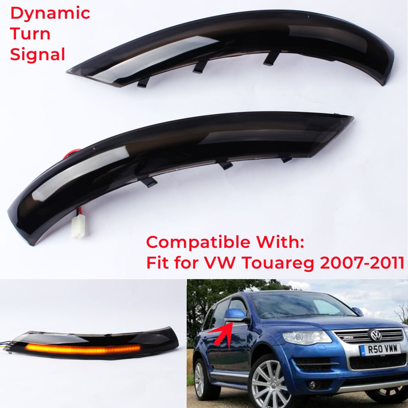 2Pcs LED Dynamic Indicator Turn Signal Light Blinker Mirror Lamp For VW  Touareg I MK1 7L Facelift 2007 2008 2009 2010 2011