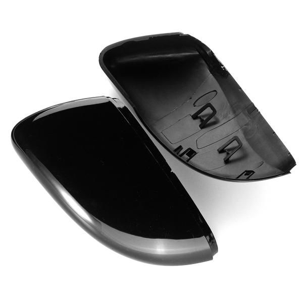 Pair of Black Door Wing Mirror Cover Caps for VW Golf 6 MK6 2009 2010 2011 2012 2013