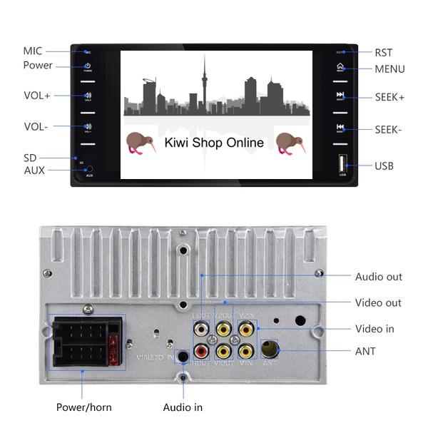 Compatible with Toyota Car Stereo Head Unit + 8IR Rear View Camera, Bluetooth, Radio, Video Player