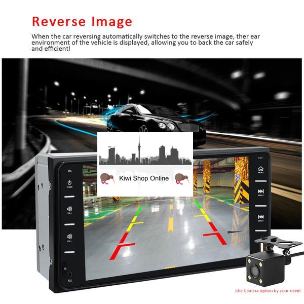 Universal Compatible with Toyota Car Stereo Double DIN Head Unit + 8 IR Rear View Camera, Bluetooth, Radio, Video Player