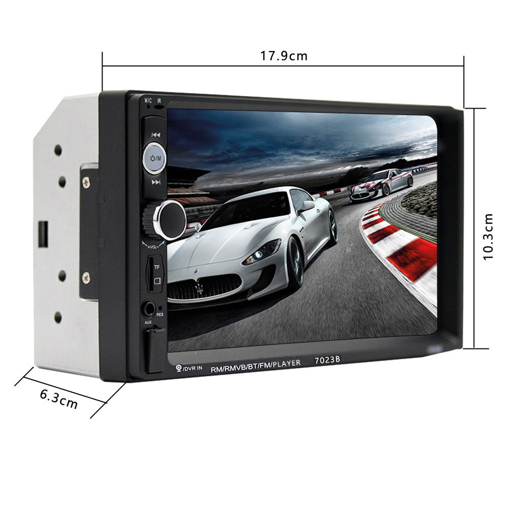Car Stereo Double DIN Head Unit with Rear View Camera, Wired Apple CarPlay Android Auto, Bluetooth