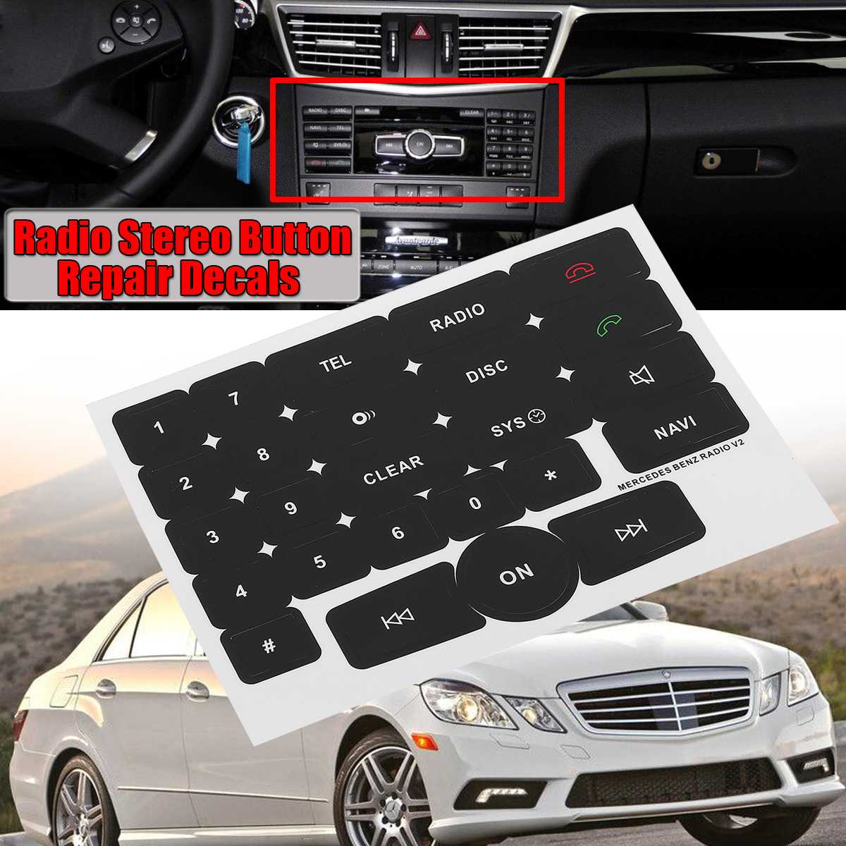Stereo Button Repair Decals Stickers For Mercedes For Benz Radio V2 Re –  KIWI CAR PARTS