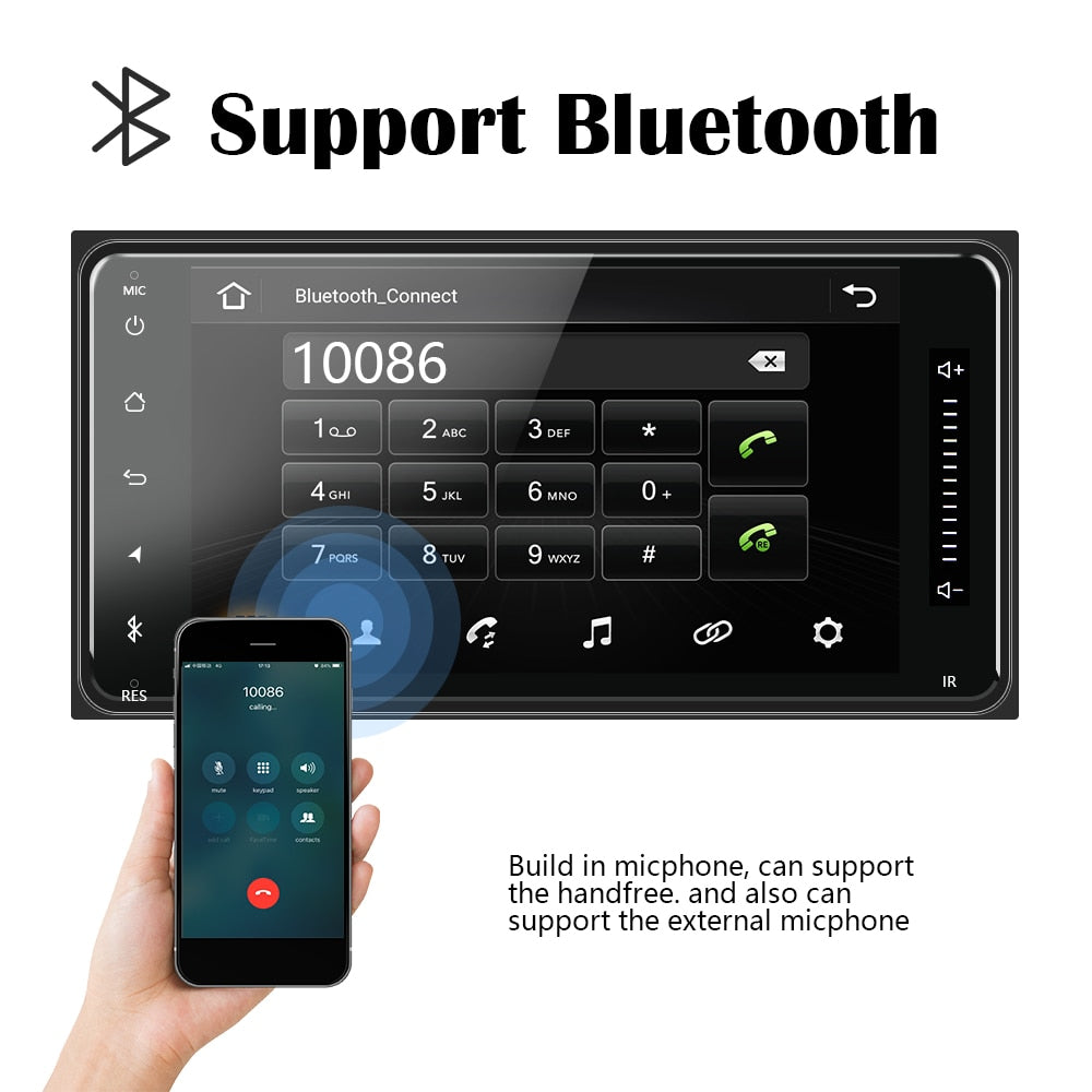 **Special** Compatible with Toyota Android 8.1 Car Multimedia Car Stereo + 8IR Rear View Camera, GPS Bluetooth AUX USB Car Audio