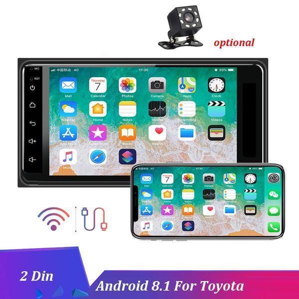 Android 8.1 Toyota Size Car Stereo Double DIN Head Unit, GPS, Bluetooth, Radio, Video Player